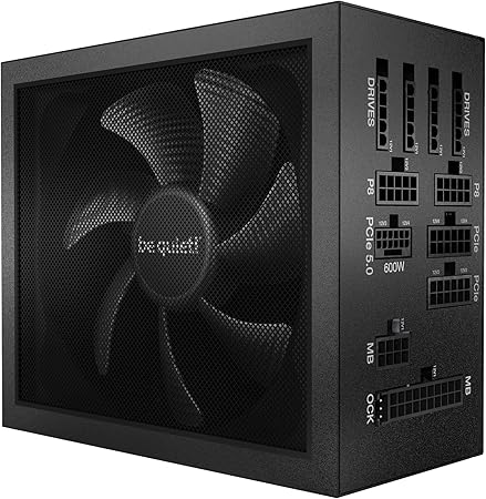 be quiet! Dark Power 13 1000W, ATX 3.0, 80 Plus Titanium, Modular Power Supply, PCIe 5.0 and PCIe 4.0 Graphics Cards, 12VHPWR Cable Included, Virtually Inaudible Silent Wings Fan