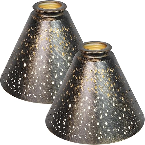 Miniatura 15 de Globos de repuesto para ventilador de techo, paquete de 4 globos de repuesto con patrón de crisantemo y adaptador de 1-5/8", ALUCSET de 4.5