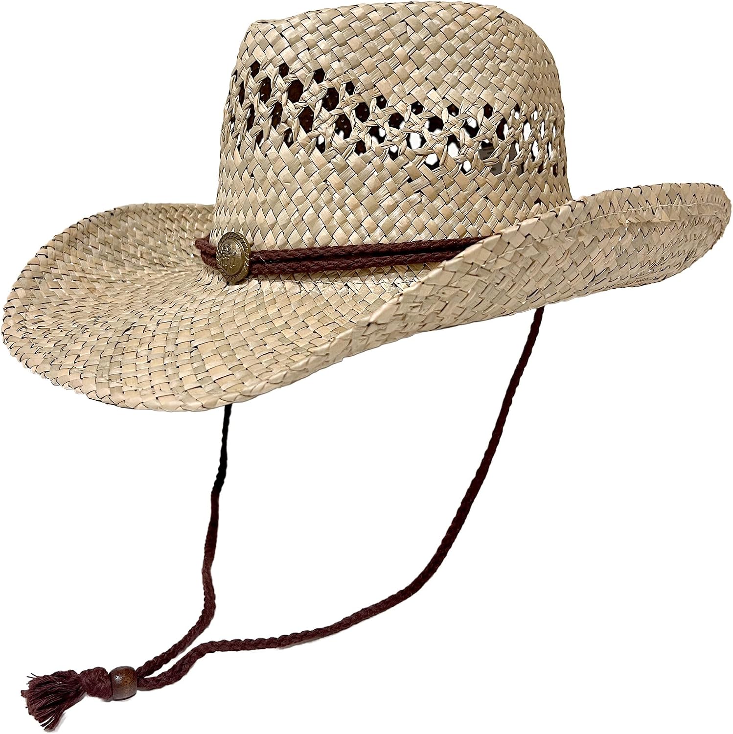 Wildarms Men’s Woven Straw Cowboy Hat Cowgirl Sun Beach Hat for Women Wide Brim Western Cowboy Hat with Decorative Bands