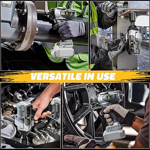 Miniatura 7 de Llave de impacto inalámbrica de 12 pulgada compatible con batería Dewalt, pistola de impacto eléctrica sin escobillas de 1000 pies-libras (1360