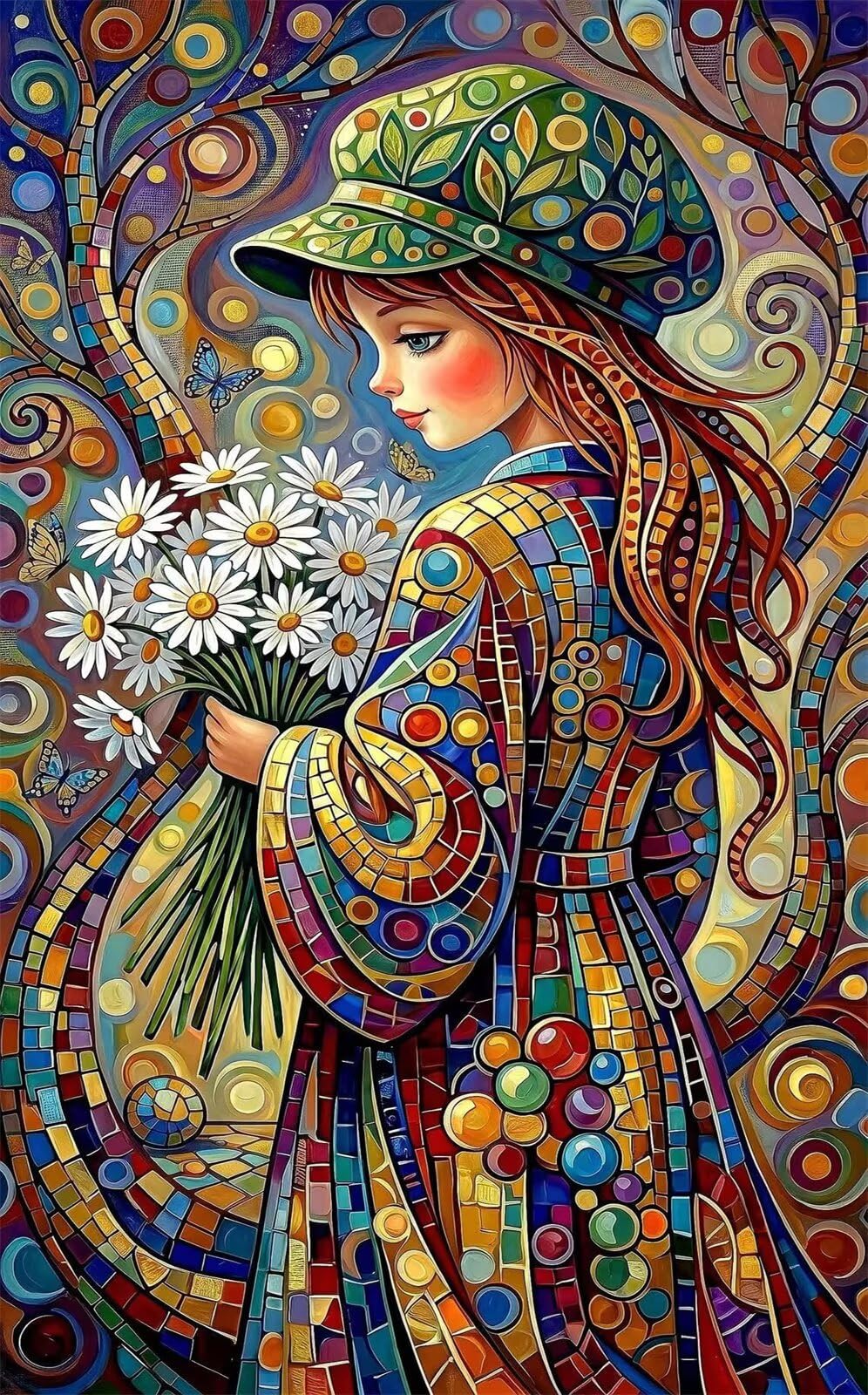Puzzle 1314 Piezas para Adultos y Familia - Chica Margarita Abstracta | Rompecabezas de 75x50 cm | Juego de Mesa de Descompresión y Relajación Cumpleaños