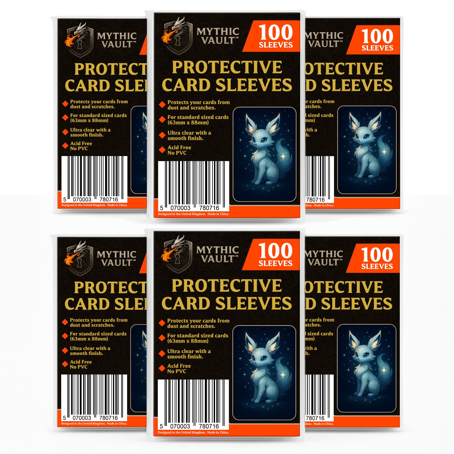MYTHIC VAULT - 600 Protective Card Sleeves | Fits All Standard Sized Trading Cards
