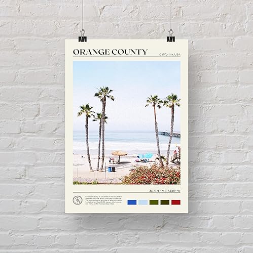 Miniatura 5 de Impresión del condado de Orange, arte de pared del condado de Orange, póster del condado de Orange, impresión de póster del condado de Orange, foto