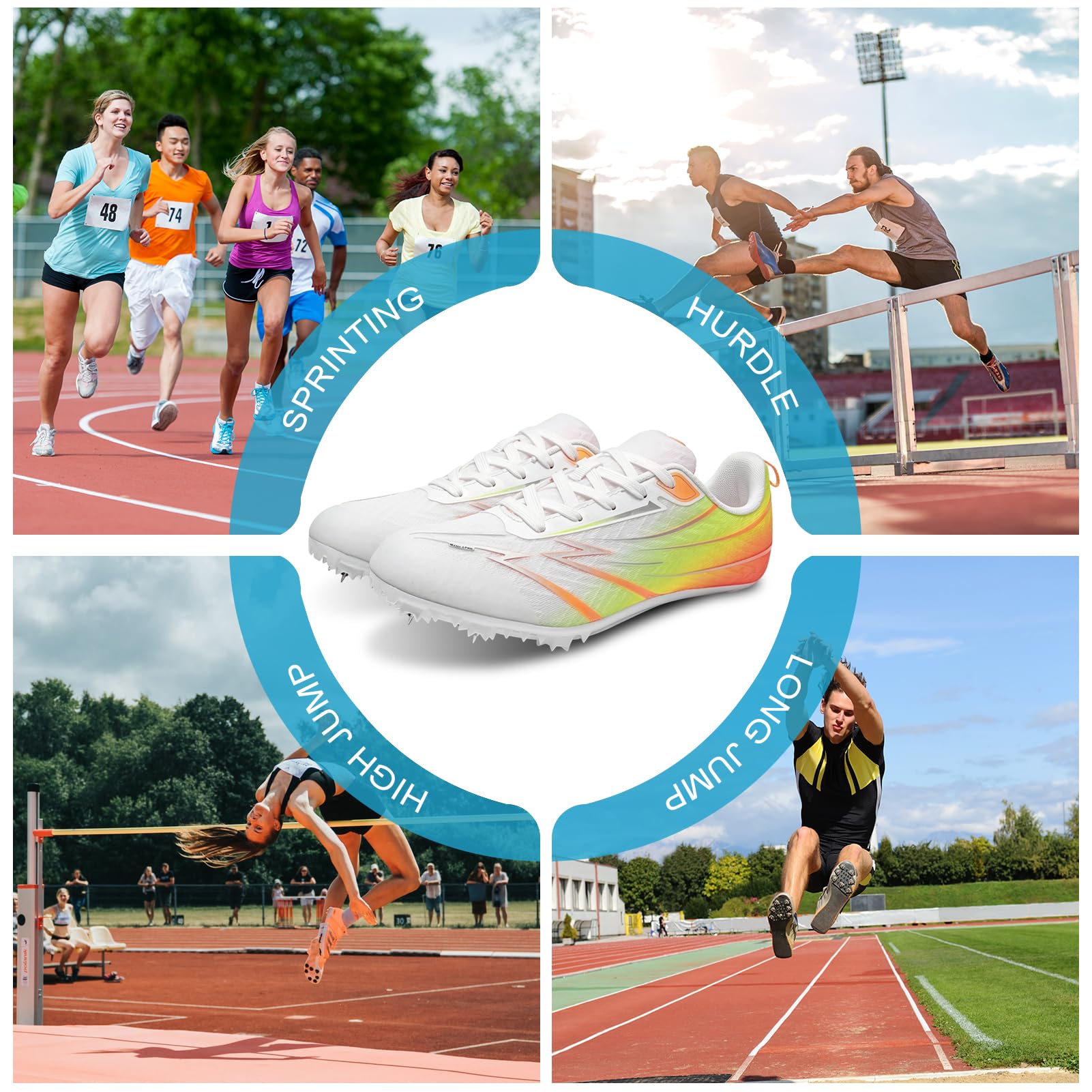 Zapatillas Atletismo con Clavos Zapatos Unisex para Pro Correr