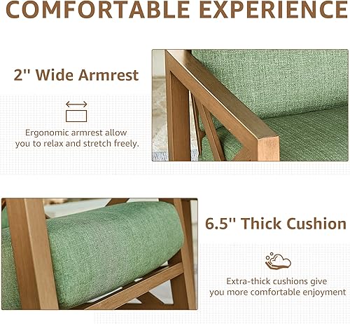 Miniatura 5 de NATURAL EXPRESSIONS Juego de Bistró Mecedora, Juego de 3 Piezas de Muebles de Conversación para Patio Exterior con 2 Mecedoras y 1 Mesa de Centro de