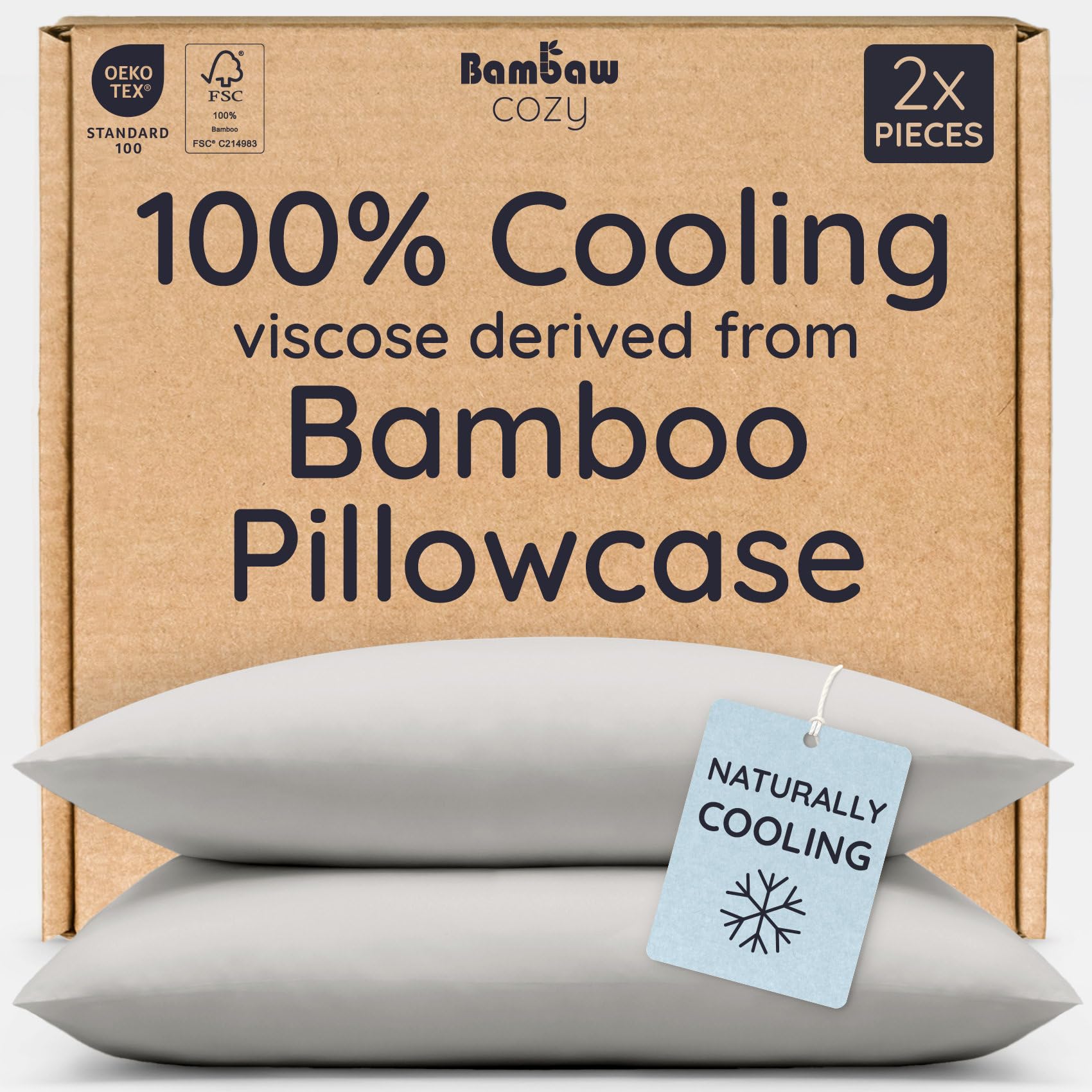 Bambaw Bamboo Pillowcases 2pk