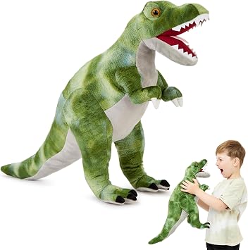 Zappi Co Children's Realistic Lifelike Large Plush Toy - Soft & Cuddly Stuffed Animal for Boys, girls, Kids 49cm Length T-rex Green