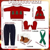 Vista 3 de Bencailor Conjunto de 6 piezas de ropa y accesorios de muñeca de Navidad de 18 pulgadas, conjunto de trajes de invierno, suéteres, pantalones