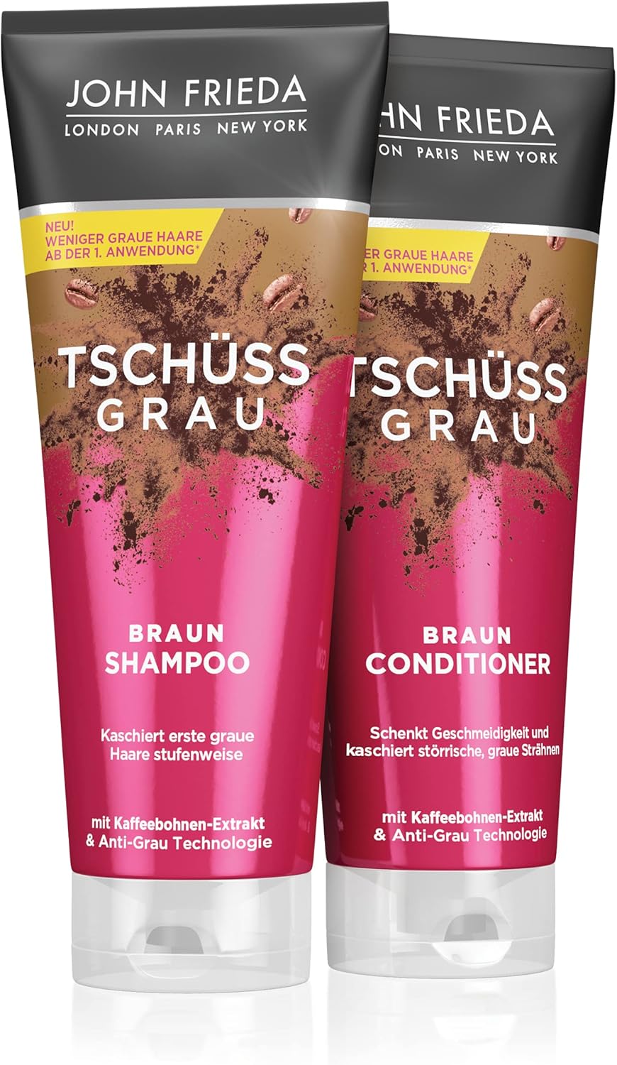John Frieda Tschüss Grey Shampoo, Contents: 250 ml, For Brown Hair, Conceals First Grey Hair Gradually - Image 5