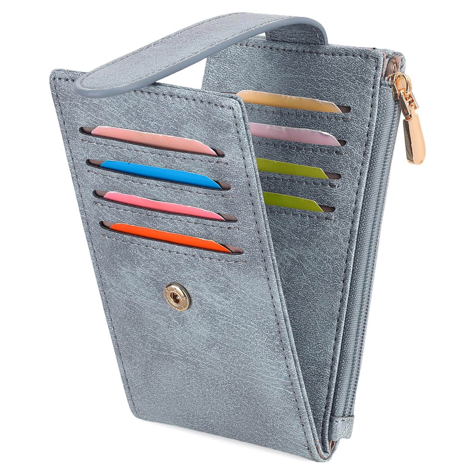 FALAN MULE Leather Wallets for Women RFID Blocking Slim Bofild Credit Card Holder