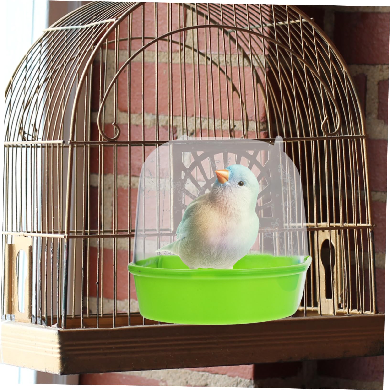 HOUDERCO 2Pcs Basin Creative Shower Tubs for Parakeets Lightweight and Durable Pet Bathing Tubs Random Color for Birds for Indoor and Outdoor Use