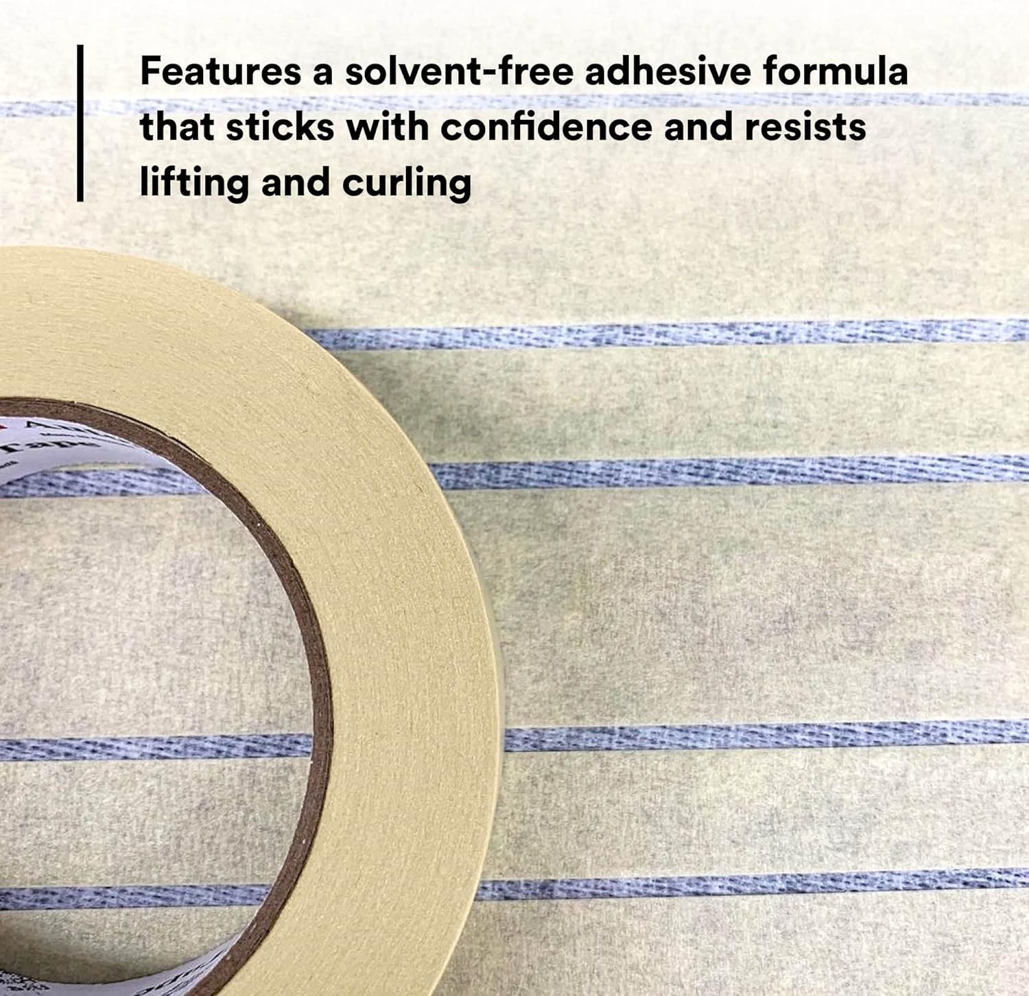 3M Automotive Masking Tape 2308, 06547, Crepe Backed, Easy Adhesive, Minimal Residue, 36 mm x 55 m, 24 Rolls