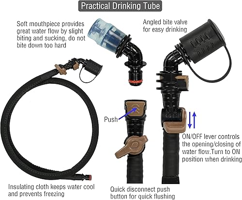 Miniatura 3 de MARCHWAY Bolsa de hidratación de TPU de 2L2.5L3L, bolsa de depósito de agua sin BPA con tubo aislado para hidratación para ciclismo, senderismo,