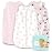 Cute Castle Baby Sleep Sack 18-24 Months - Lightweight 100% Cotton 2-Way Zipper TOG 0.5 Infant Wearable Blanket, Newborn Essentials Toddler Sleep Clothes, 3 Pack(Pink, Bear, Bear Claw)