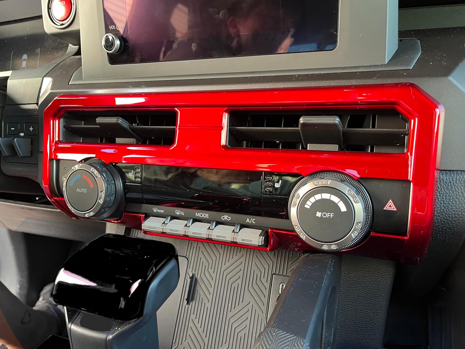 8" Display Model for Toyota Tacoma 2024 2025 2026 and 4Runner 2025 2026 Interior Accessories Center Consoles Dashboard Air Vent Frame Cover Trim (Dark Red)