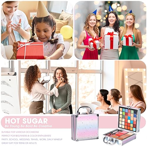 Miniatura 5 de Hot Sugar Kit de maquillaje para niñas de 4 a 6 años, 7 a 8 años, 10 a 12 años, kit de maquillaje para niñas pequeñas de 13 a 15 años, incluye