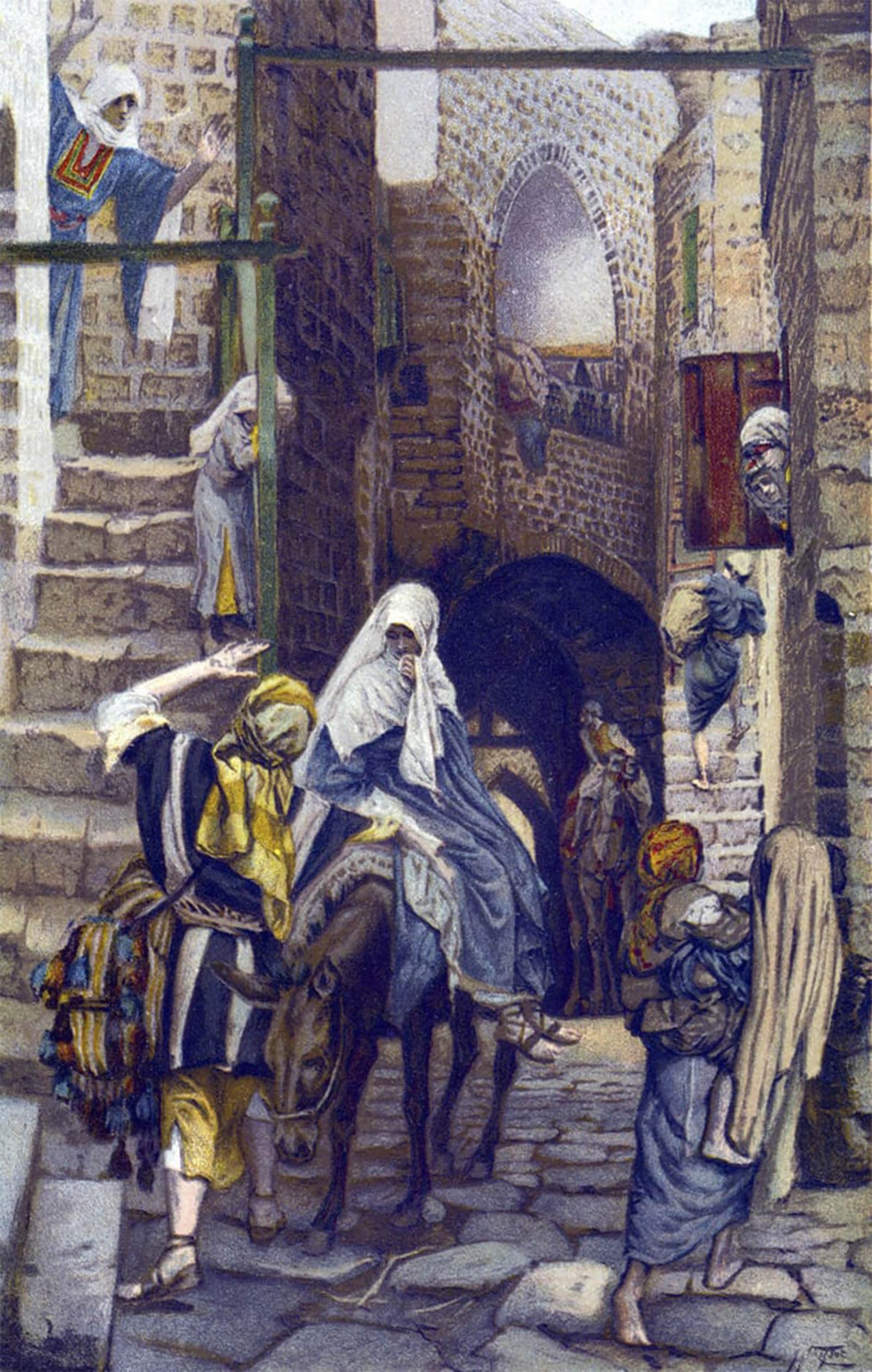 SERENDIPITP Vintage Wall Art Canvas Nordic Poster Canvas Print Picture Saint Seeks a Lodging At Bethlehem by Jacques Wall Art Poster for Home Decor 60x90cm