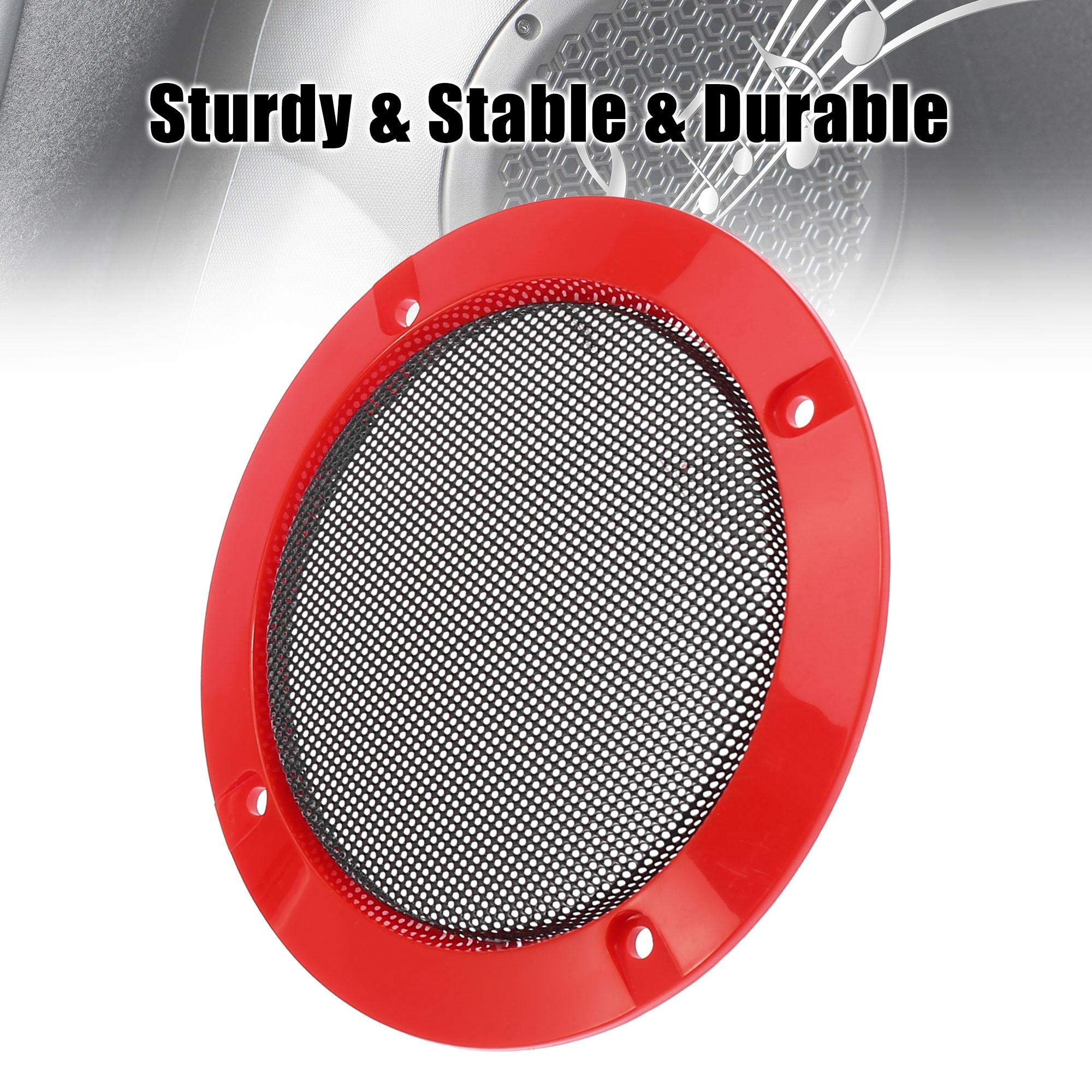 X AUTOHAUX Housse De Protection En Maille Pour Haut-parleur De Voiture Avec Vis Noir 20
