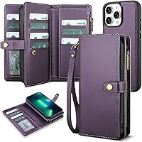 Vista 32 de TwoHead Funda tipo cartera para iPhone 12 Pro Max con tarjetero, funda magnética desmontable para teléfono 12 Pro Max, piel sintética, a prueba