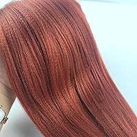 Vista 5 de Cabello estirado de fibra Kanekalon para trenzar con cabello humano, color rojizo, para trenzas de caja, 26pulgadas