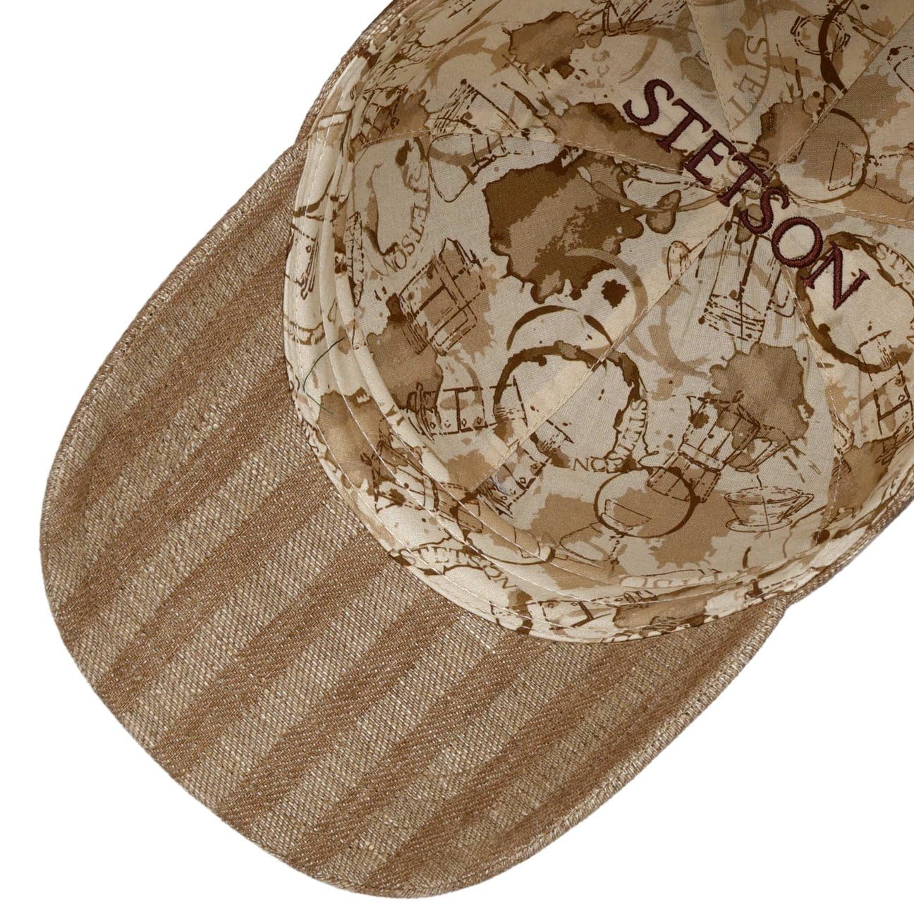 Stetson Barista czapka baseballowa w paski wielokolorowa kawa barwiona pasek z tyłu unisex wiosna lato zima