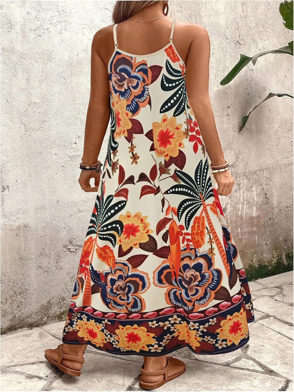 Verdusa Women's Plus Size Floral Holiday Dresses Vintage A Line Maxi Vacation Dress - Image 2