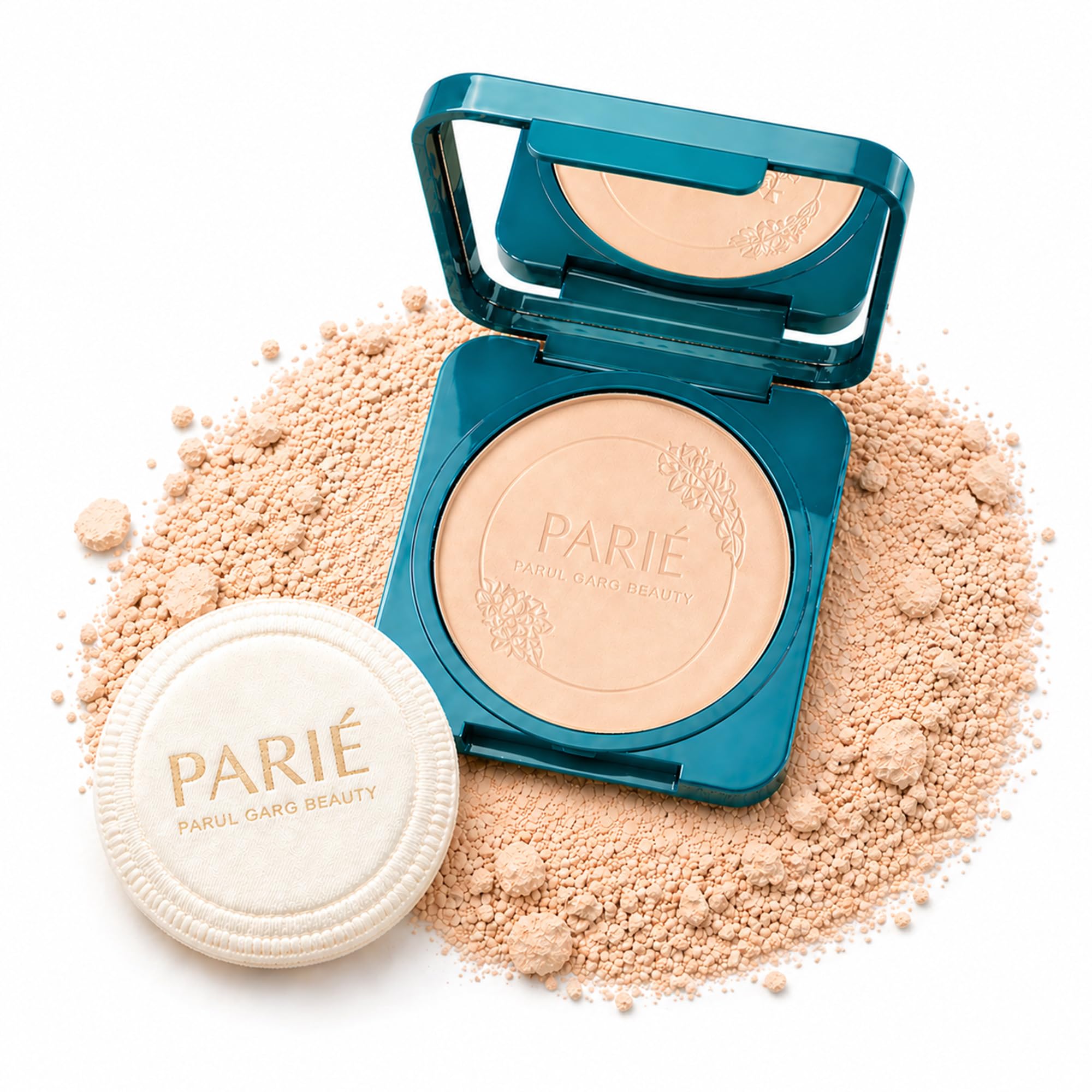 Parul Garg Beauty PARIÉ Compact Powder | 12Hr Oil Control Matte Finish | SPF 10 PA++ Pressed Face Powder | Lightweight, Long Lasting Setting Powder | Indian Skin Tones (Light Medium, 9g)-image-3