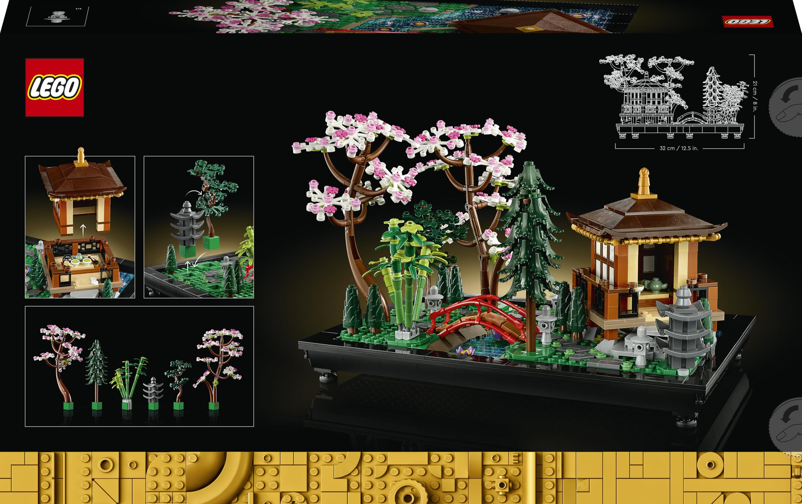 LEGO 10315 Icons Il Giardino Tranquillo, Kit Giardino Botanico Zen per Adulti con Fiori di Loto, Regalo per Donna e Uomo Fan del Giardinaggio Giapponese, Decorazione da Scrivania Personalizzabile