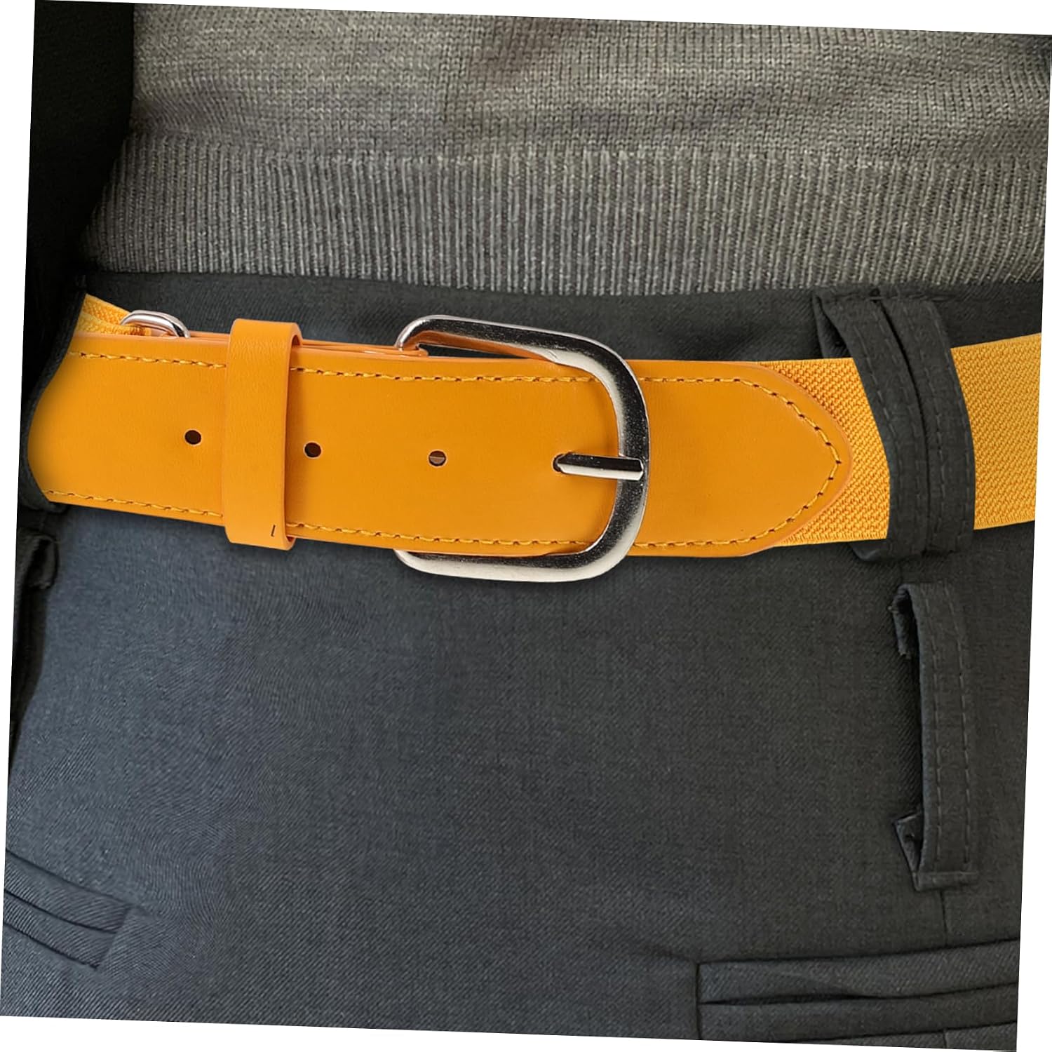 Adjustable Youth Baseball and Softball Belt for Elastic Design with Silver Buckle Comfortable Fit for Growing Boys and Sports Uniforms Fashionable Accessory
