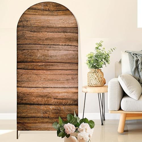 Peryiter Cubierta de fondo de arco de 3.3 x 6.6 pies, de elastano, ajustada, para arco de boda, parte superior redonda, 2 caras, para soporte de