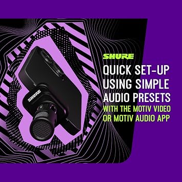 Shure MV88 USB-C Microphone for Mobile Recording - Black