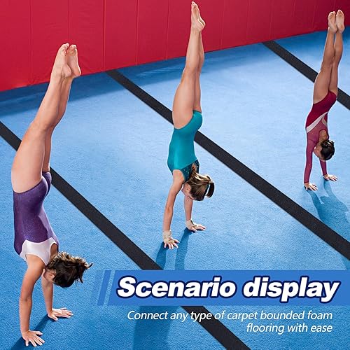 Miniatura 2 de Shappy 6 rollos de gancho para esterilla de gimnasia de 252 pies, gancho de nailon para alfombras, ganchos de 4 pulgadas de ancho, conector de