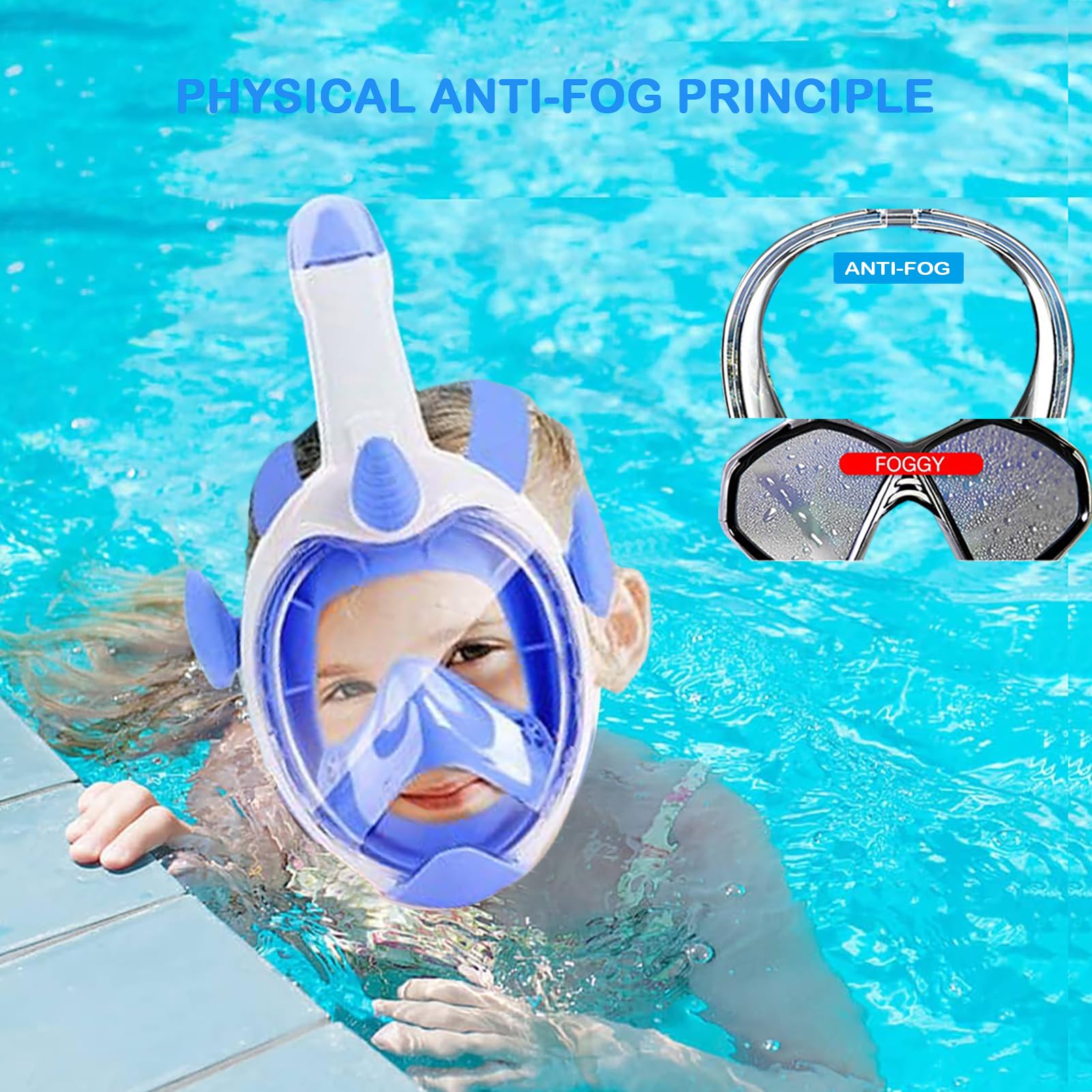 Snapklik.com : Kids Snorkel Mask, Full Face Snorkel Mask For Kids 4-16 ...
