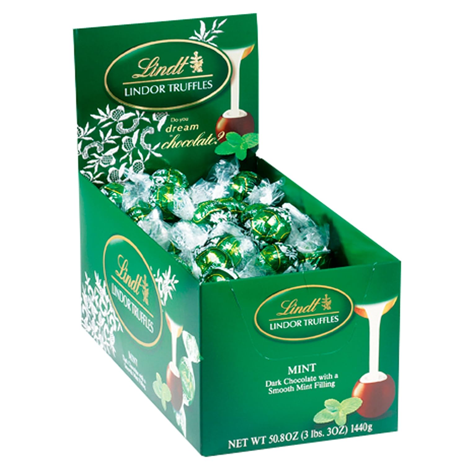 Lindt Lindor Truffles Mint Dark Chocolate, 120Count Box