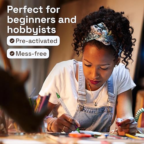 Miniatura 6 de ARTISTRO 24 marcadores de pintura acrílica para rocas, tela, madera, vidrio, manualidades, decoración, bolígrafos de pintura de doble punta,