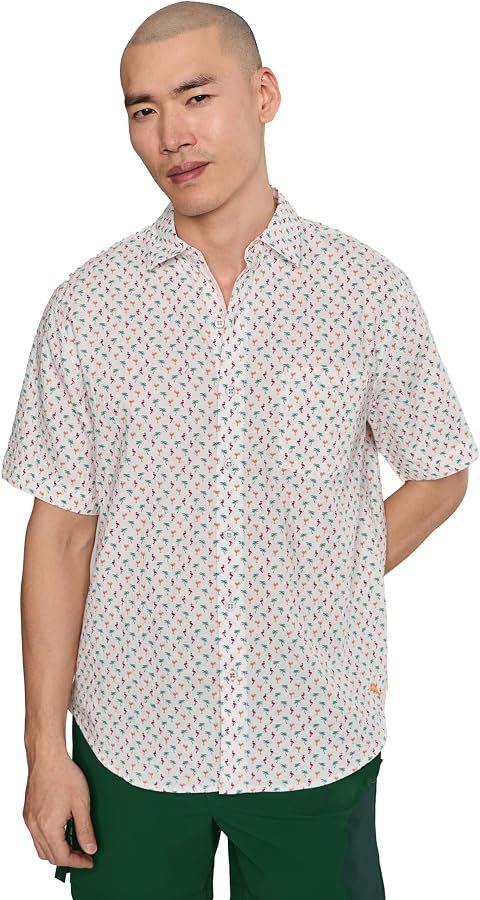 Мужская рубашка Tommy Bahama Nova Wave Flock It To You, цвет: Белый