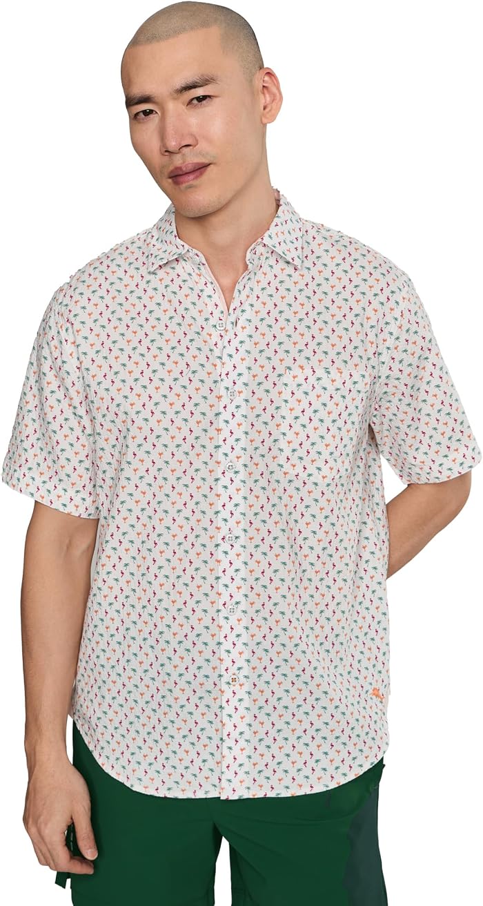 Мужская рубашка Tommy Bahama Nova Wave Flock It To You, цвет: Белый — фото 1