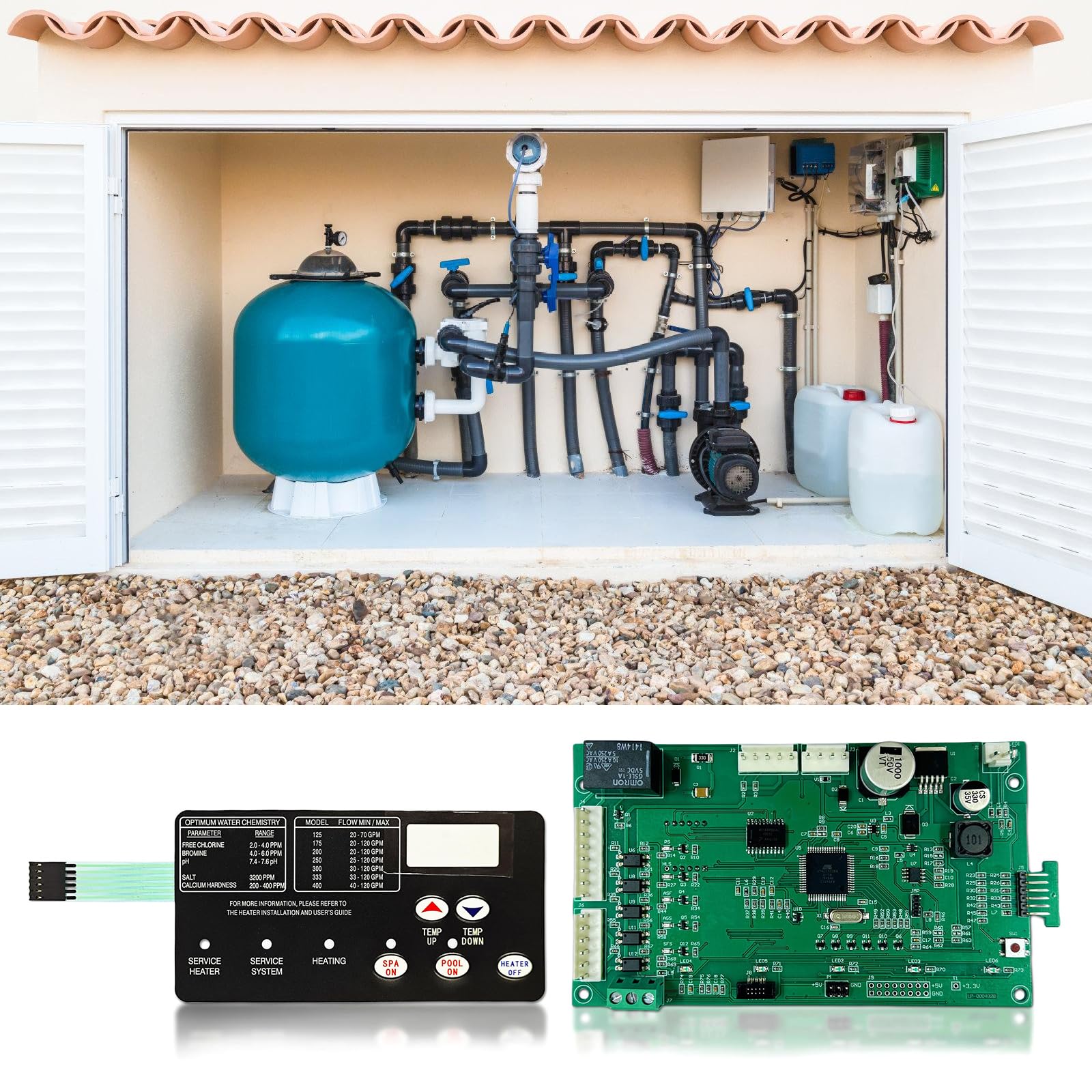 Kit de clavier de rechange pour chauffage de piscine