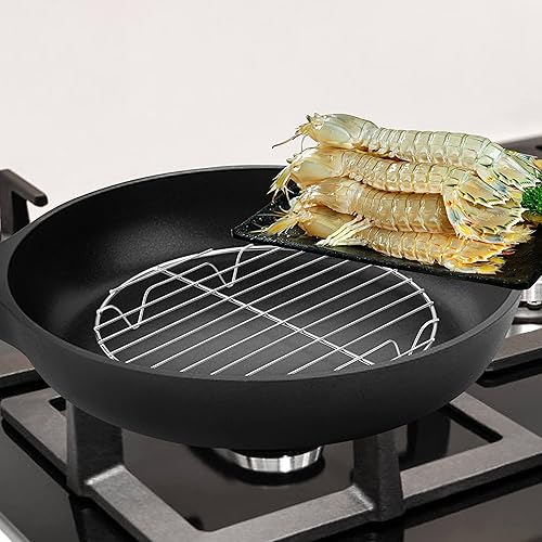 Miniatura 7 de Herogo Juego de 3 estantes redondos para hornear, de 10.6 pulgadas, 9 pulgadas y 7.6 pulgadas, de acero inoxidable, estante de vapor para horno,