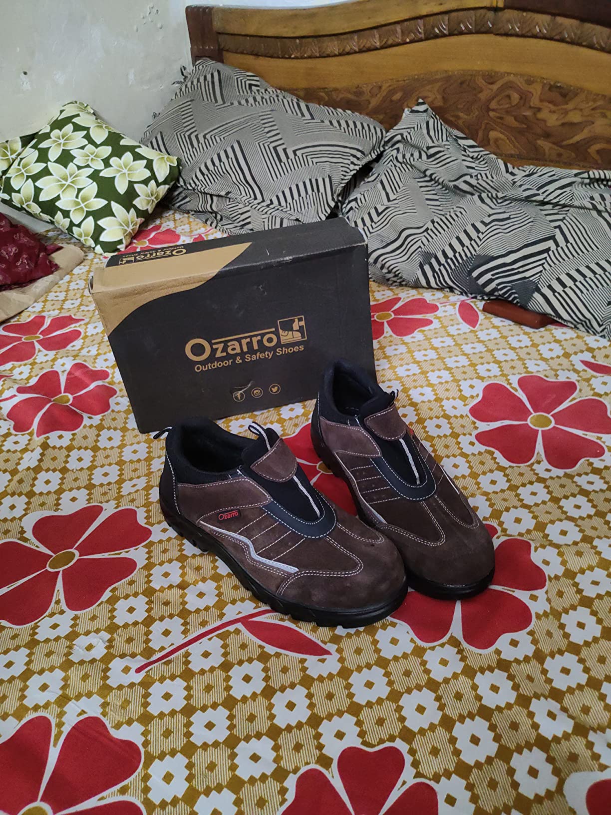 Ozarro Grey Suede Leather Steel Toe Safety Shoes (S4440) Amazon.in