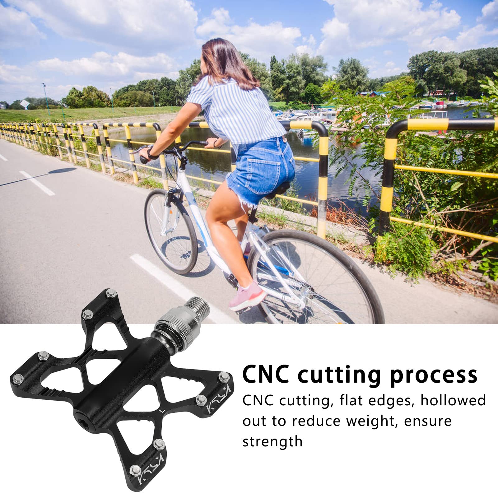 Pédales De Vélo Plates Aluminium – Dégagement Rapide – Noires – Lot De Deux