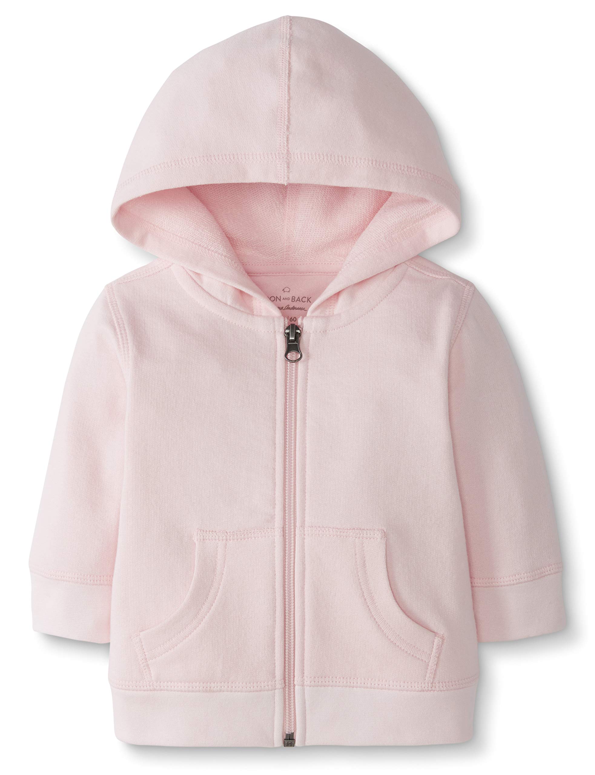Moon and Backby Hanna Andersson Baby Hooded Sweatshirt, Pink, 0-3 months