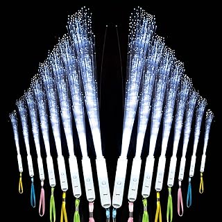 25 Pcs White Fiber Optic Wands,3 Models Wedding Sparklers,Glow Sticks Li...