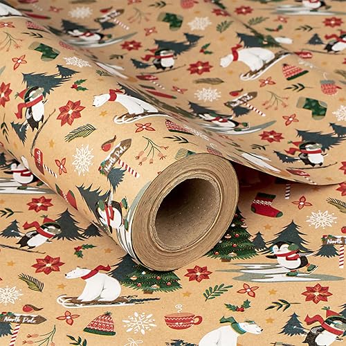 Miniatura 8 de RUSPEPA - Rollo de papel de estraza para envolver regalos, diseño de cumpleaños ideal para cumpleaños, fiesta, baby shower 24 pulgadas x 100 pies