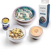 Vista 11 de Stasher Premium Reusable Silicone Stretch Lids, Clear, Lids, Airtight Seal, Food Container Covers, BPA Free, Leak-free, Dishwasher Safe, Microwave