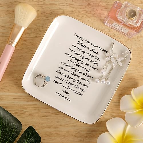 Miniatura 2 de PUDDING CABIN - Plato para anillos para regalo de agradecimiento para mujeres, madres, maestras, compañeras de trabajo con el mensaje "Thank You for