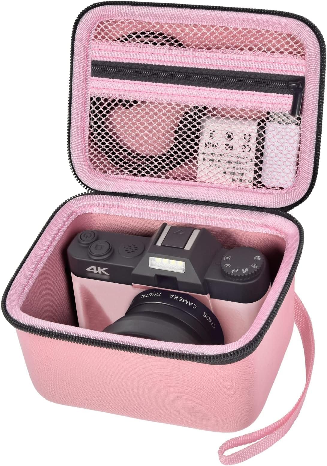 Comecase Vlogging Camera Case Compatible with for Duluvulu/for VJIANGER/for JGIPL/for TEBNGIHNM 4K Digital Cameras for Youtube. Vlog Camera Carrying Storage for Lens and Other Accessories - Pink