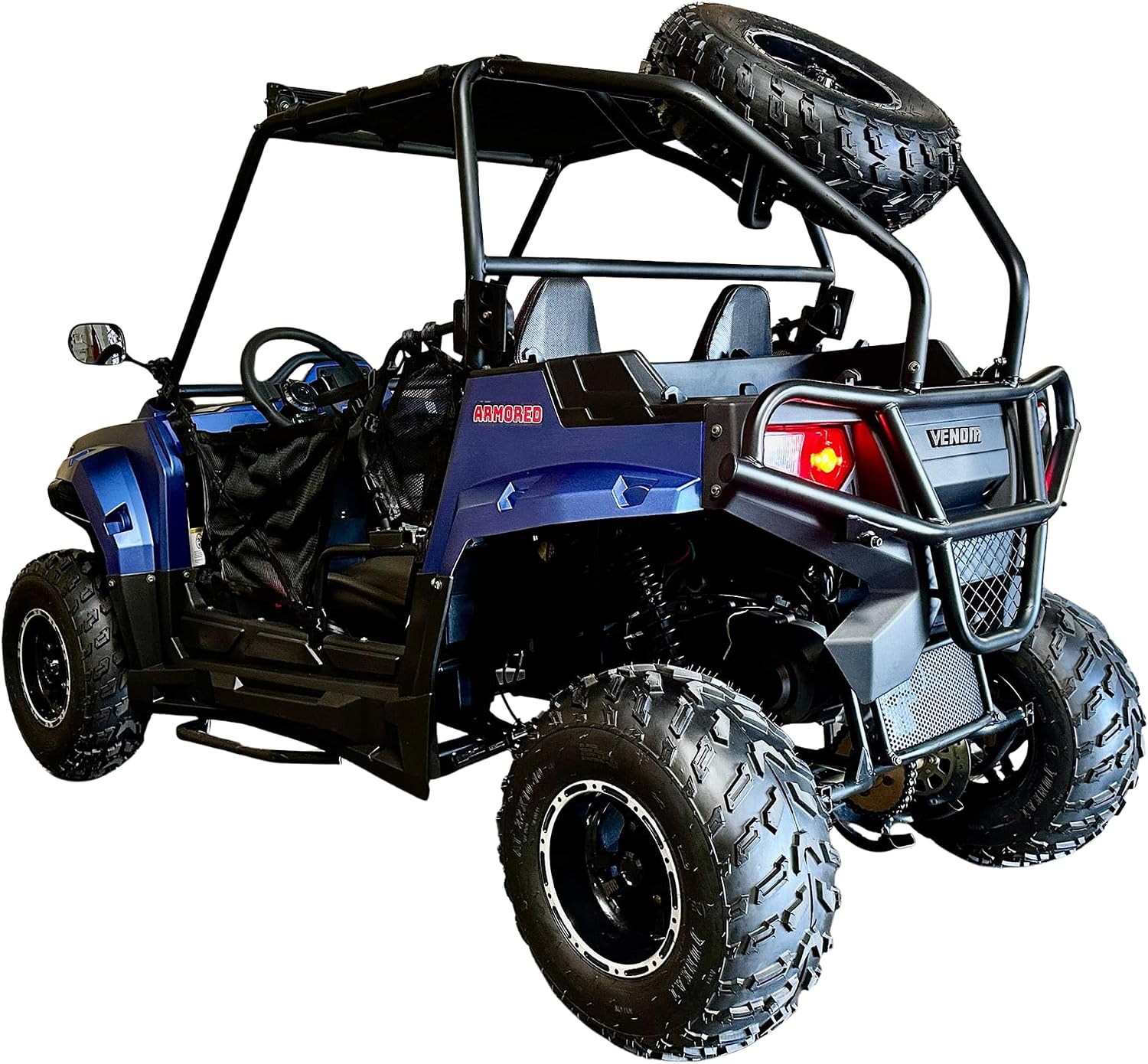 Venom Armored UTV 200cc – 2-Seater Off-Road Utility Vehicle, CVT Automatic w/Reverse, 4-Stroke Air-Cooled Engine, Front & Rear Disc Brakes, Heavy-Duty Cargo Bed, 45 MPH Top Speed | DF200GKV