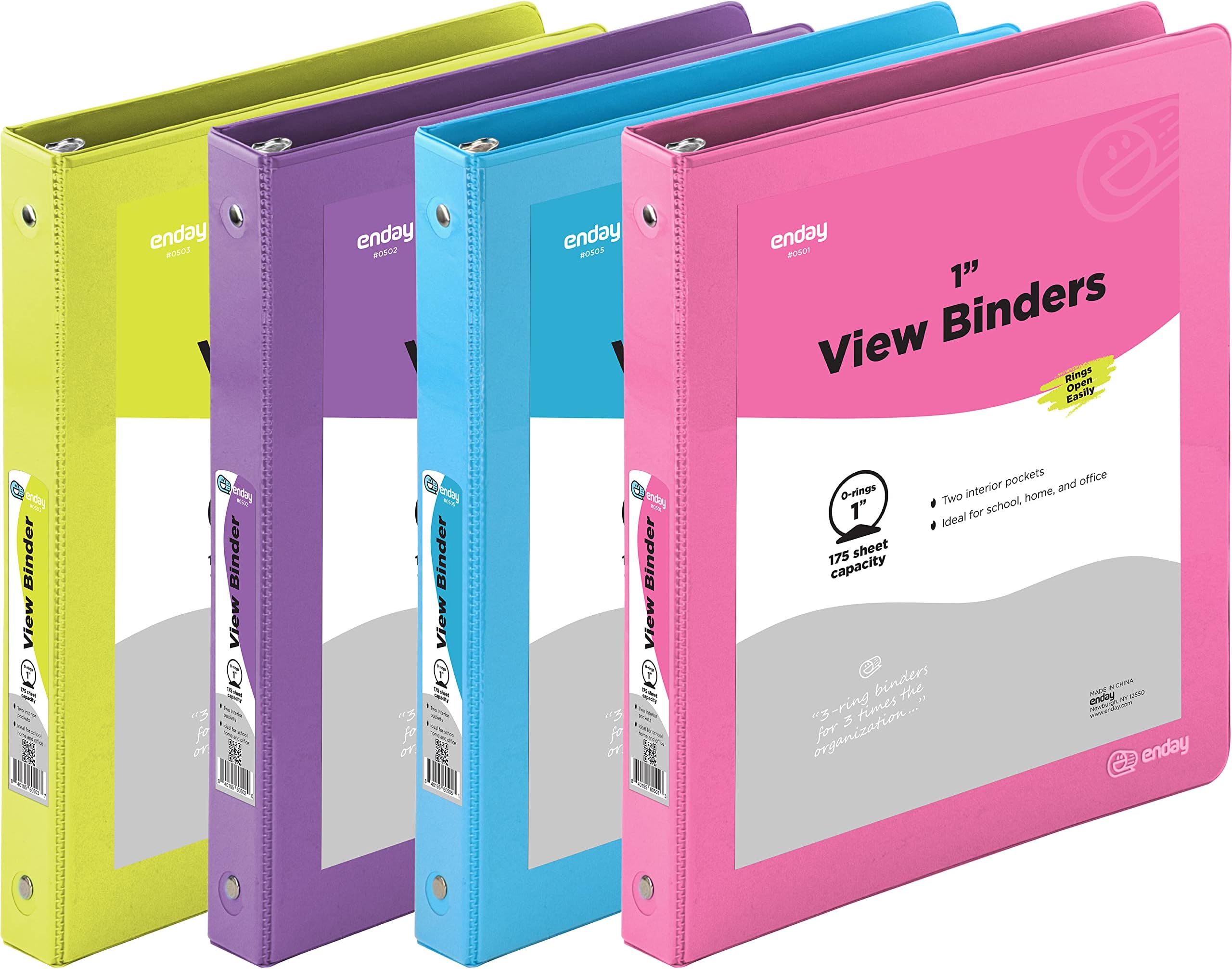 1 Inch 3 Ring Binder 1” Binder Clear View Cover with 2