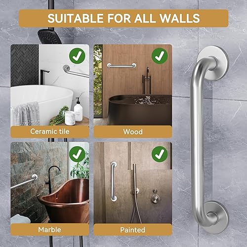 Miniatura 6 de AmazerBath Barras de apoyo para ducha para personas mayores antideslizantes, barra de seguridad para el baño para personas necesitadas, barras de